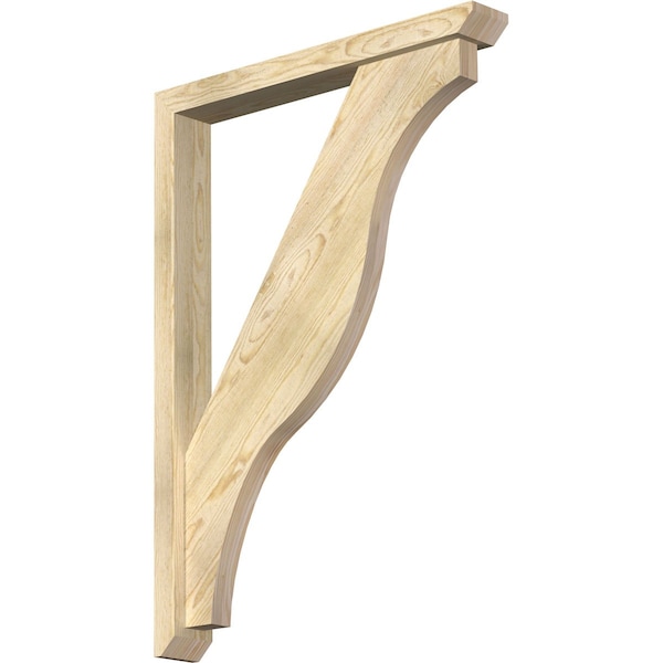 Ekena Millwork Funston Slat Rough Sawn Bracket w/ Offset Brace, Douglas Fir, 4"W x 30"D x 42"H BKT0402X30X42FST06RDF - main